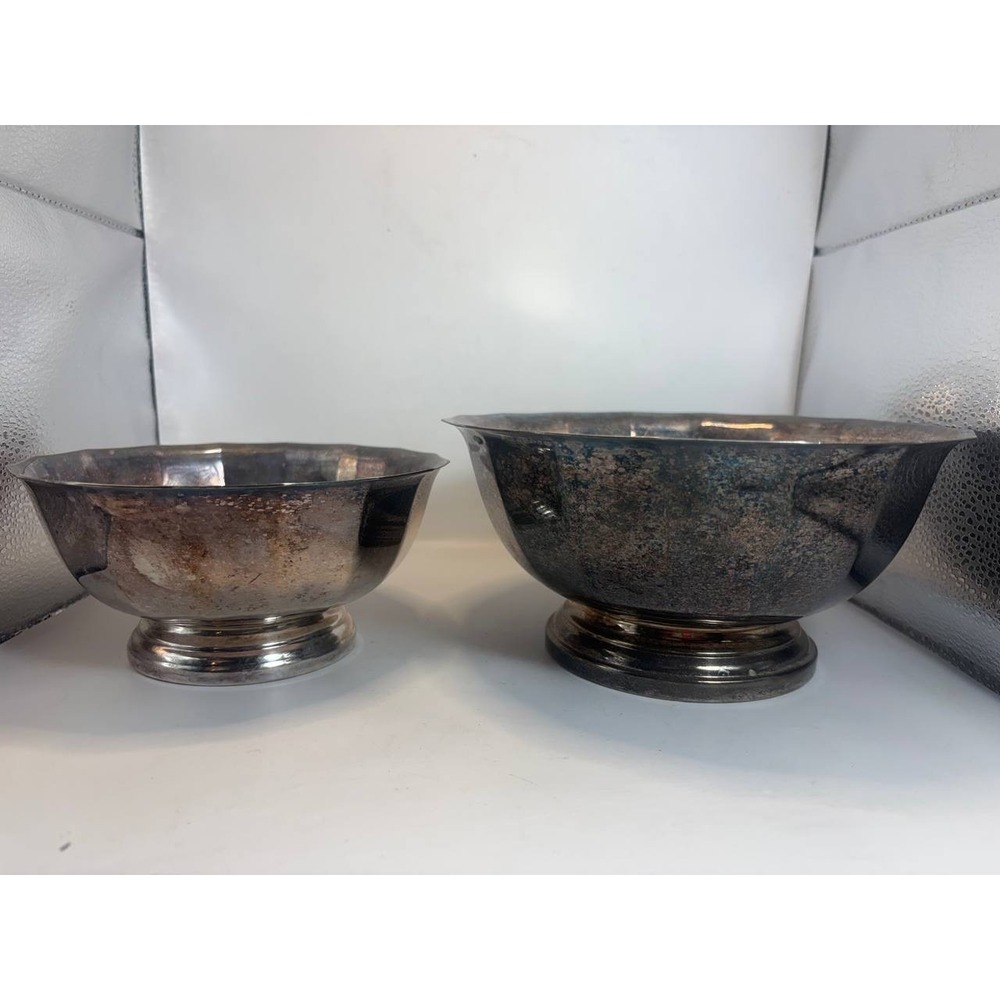 Gorham Heritage Silverplate Footed Bowls Set of 2 VH1 VH2 Vintage Silver Plate
